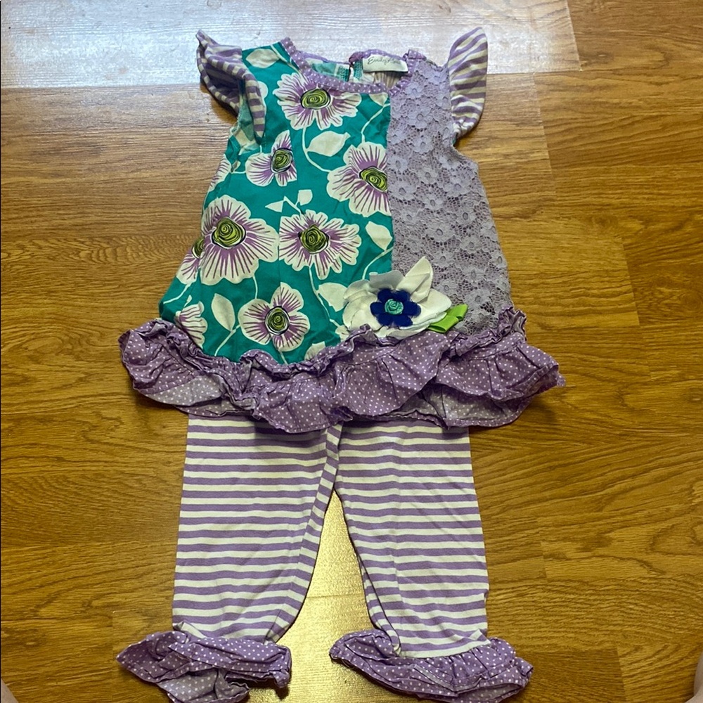 Floral and Striped Toddler Outfit